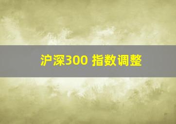 沪深300 指数调整